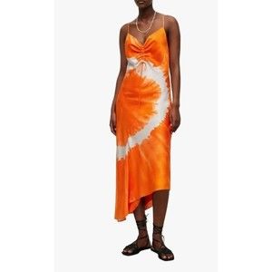 ALL SAINTS ALEXIA MARIANA Orange And White Tie-dye WOMEN'S SIZE 10 NWT!